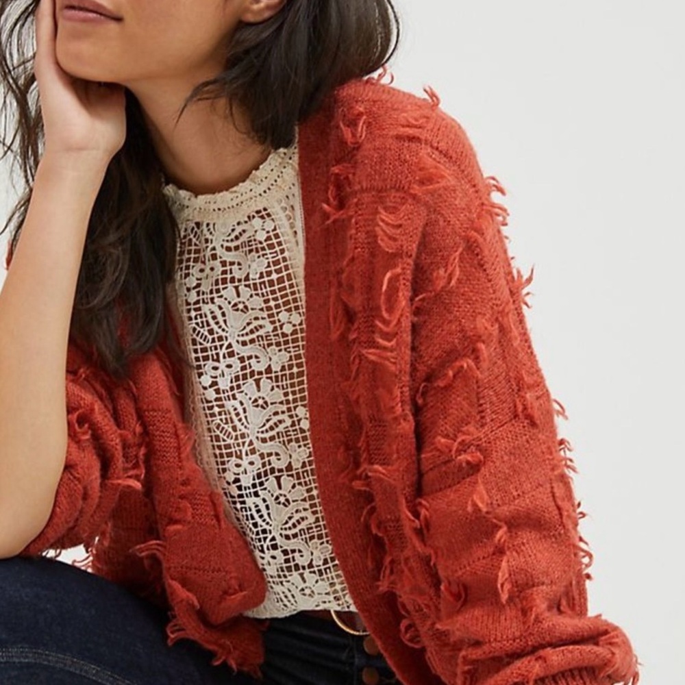 Anthropologie Maeve Janis Fringed Cardigan